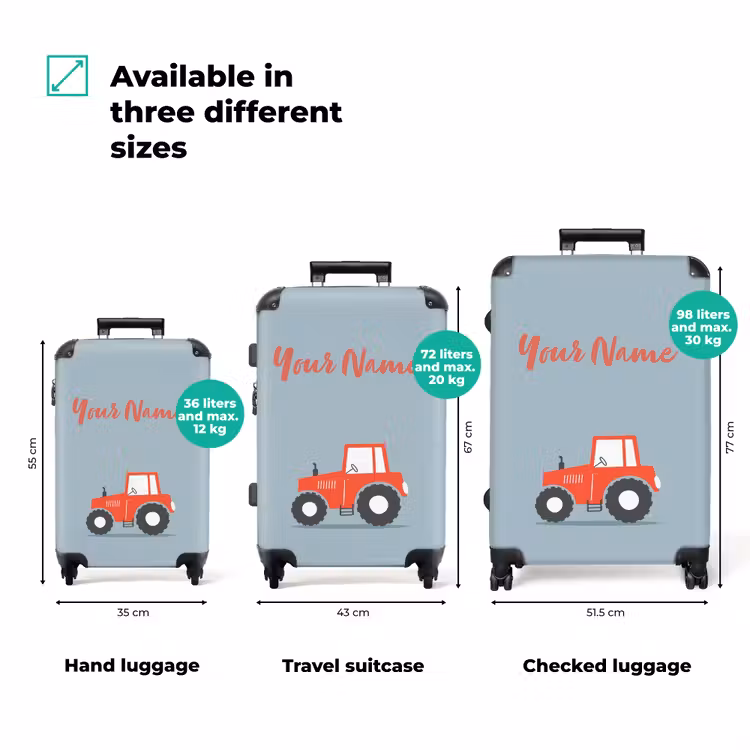 Suitcase with name - Red trigger blue background — 3