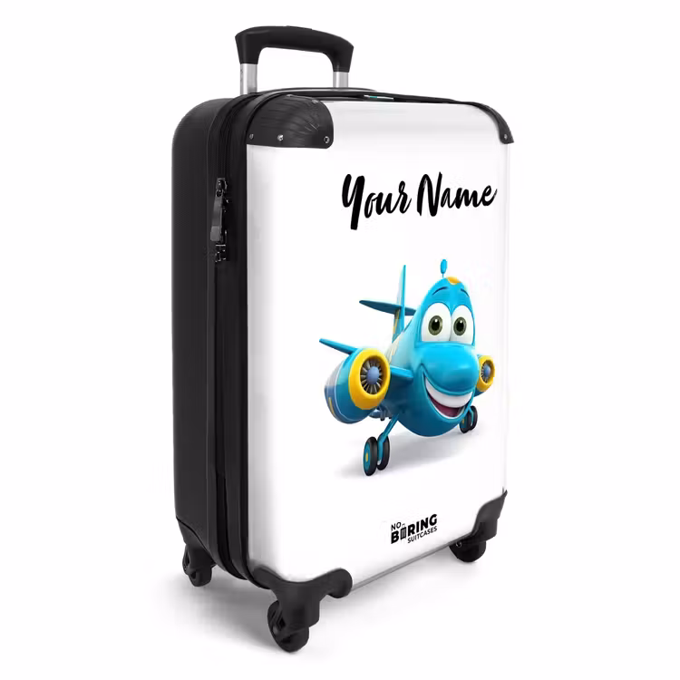 Suitcase with name - Vincent airplane — 2