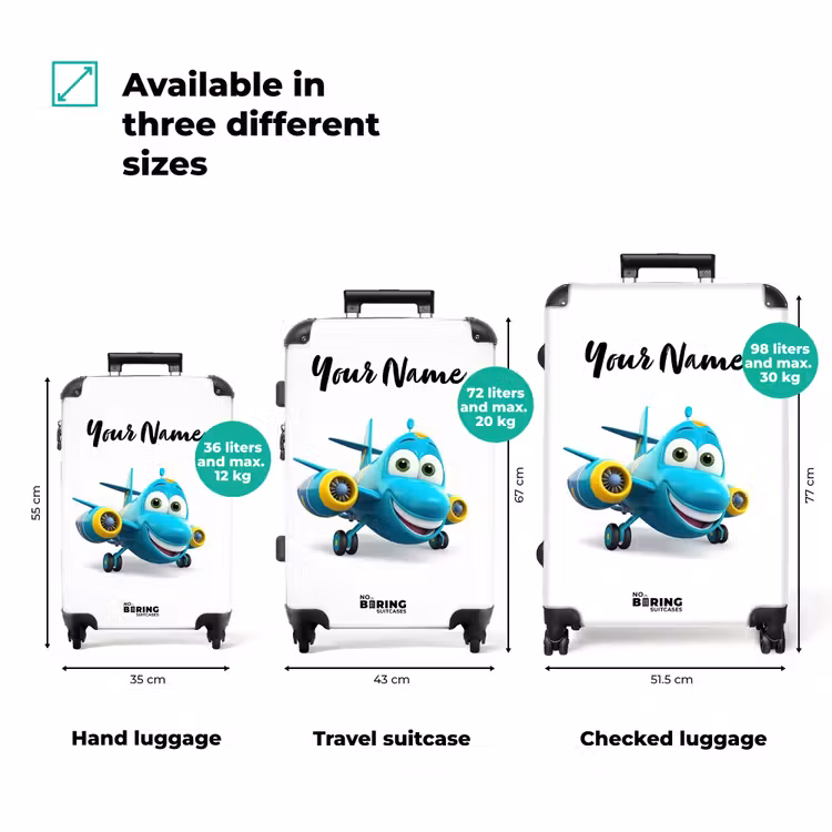 Suitcase with name - Vincent airplane — 3