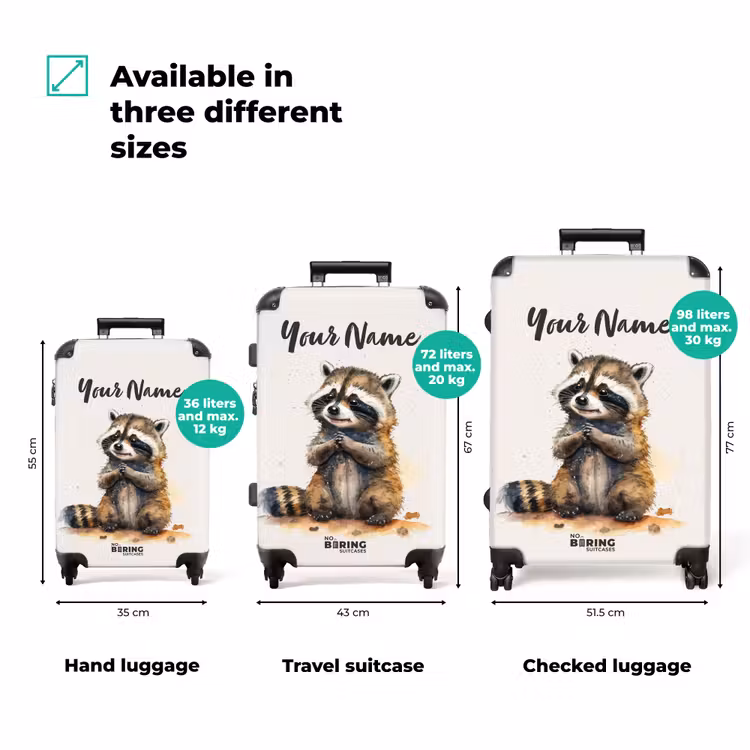 Suitcase with name - Waldo raccoon — 3