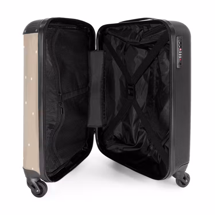 Suitcase - Yellow dump truck with stones and dot pattern — 3