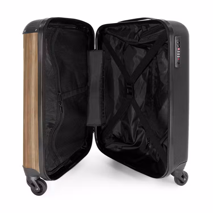 Suitcase - Warm wood tone with vertical planks — 3
