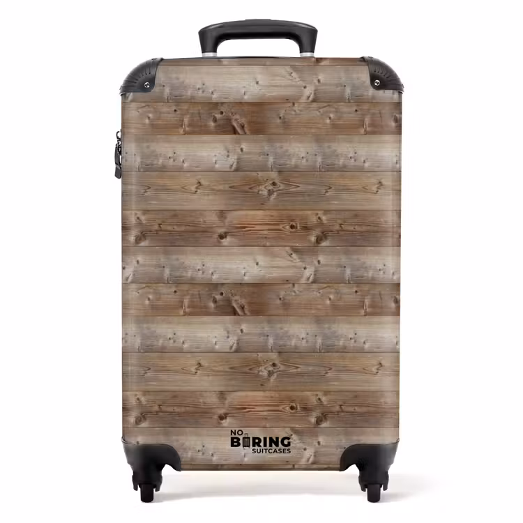 Suitcase - Weathered wood planks with jagged knots — 1