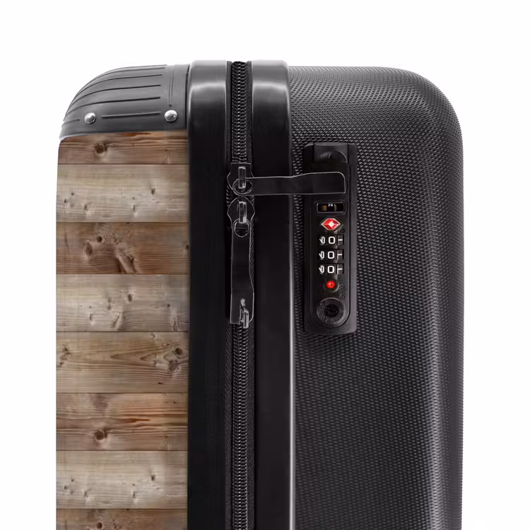Suitcase - Weathered wood planks with jagged knots — 5