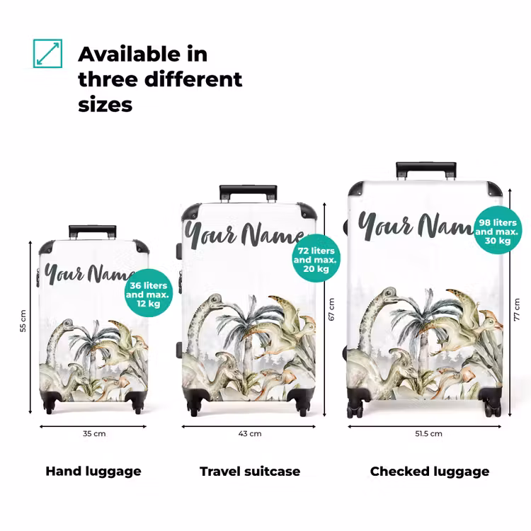 Suitcase with name - Dino Jungle — 3