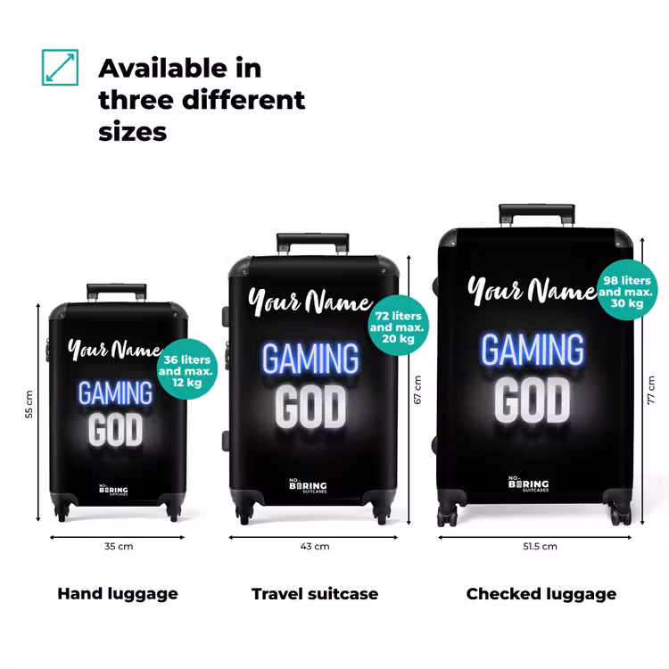 Suitcase with name - Gaming God — 3