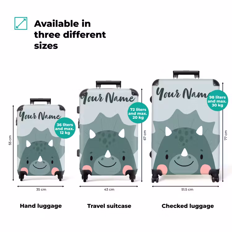 Suitcase with name - Tigo triceratops — 3