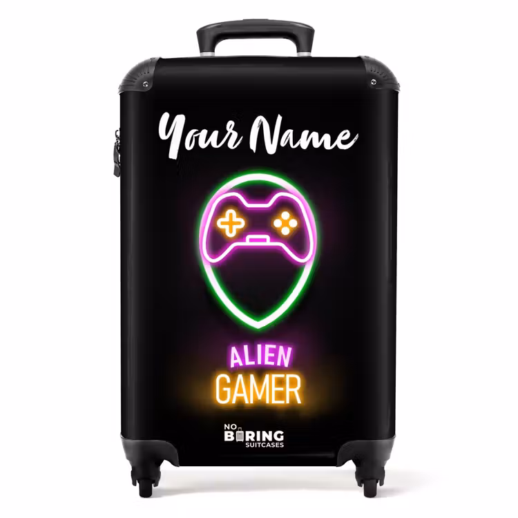 Suitcase with name - Alien Gamer — 1
