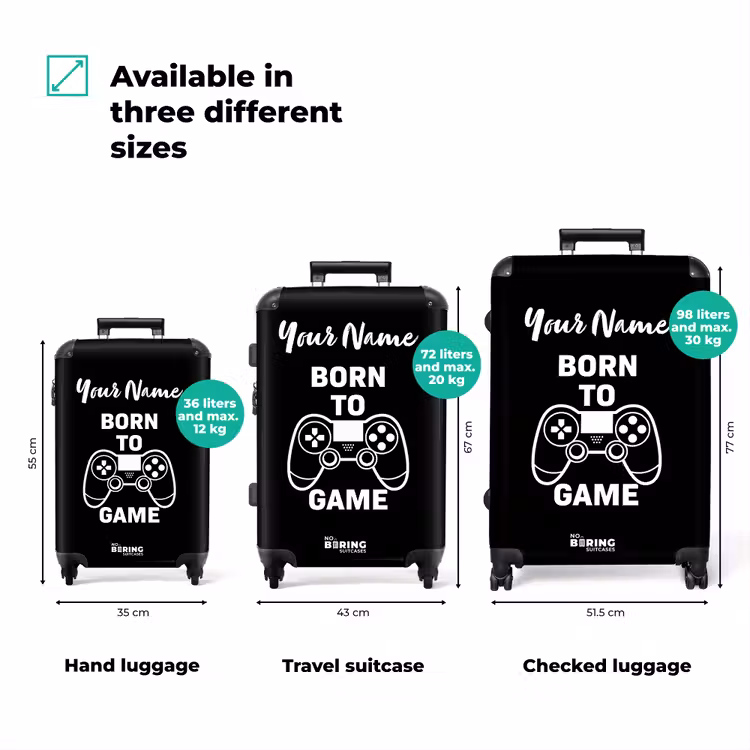 Suitcase with name - Born to Game — 3