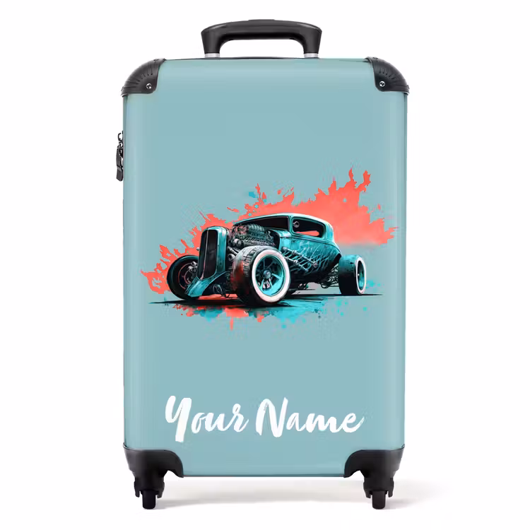 Suitcase with name - Hotrod turquoise — 1