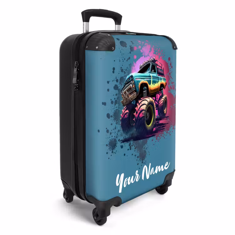 Suitcase with name - Monster Wheels — 2