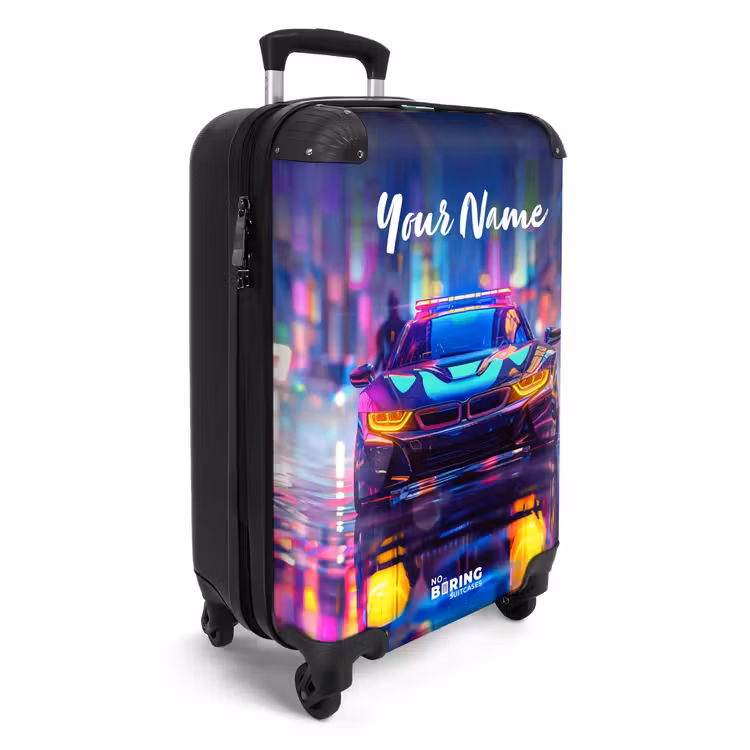 Suitcase with name - Neon nightcar — 2