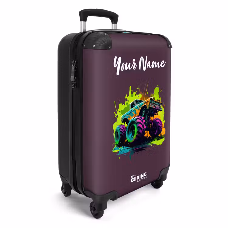 Suitcase with name - Neon Wheels — 2