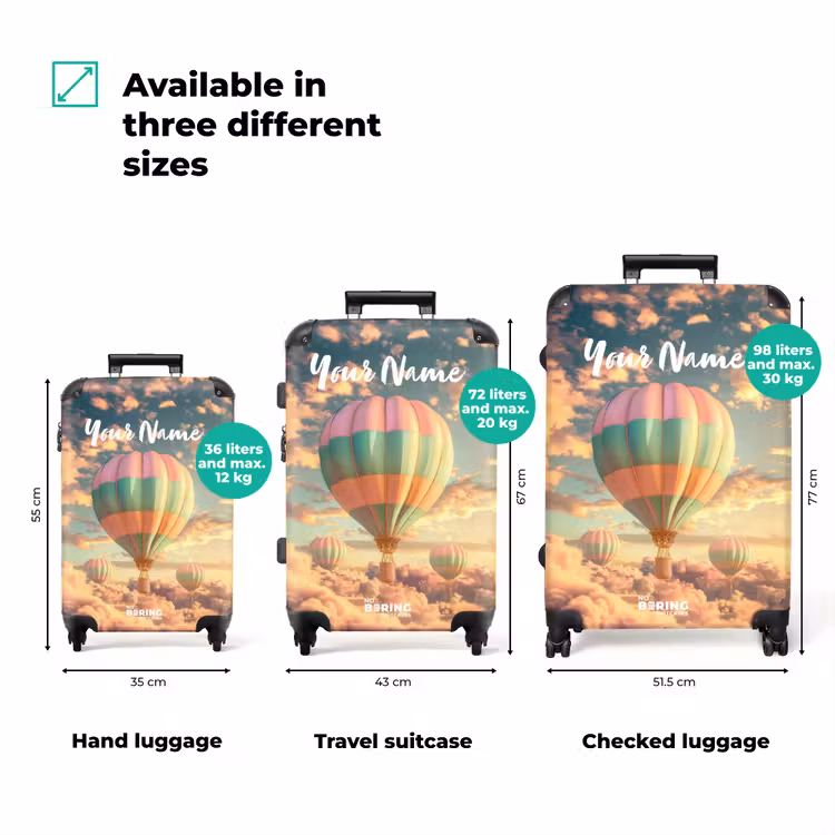 Suitcase with name - Pastel skyliner — 3