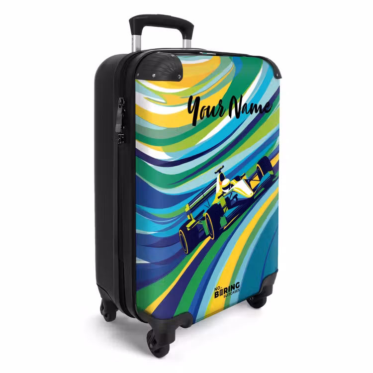 Suitcase with name - Retro racer — 2