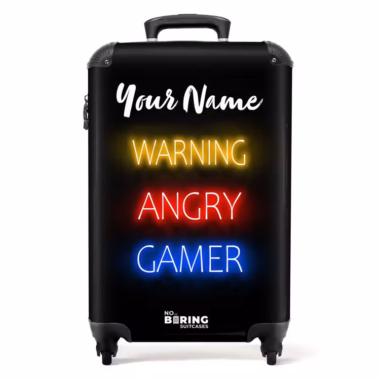 Suitcase with name - Warning Angry Gamer — 1