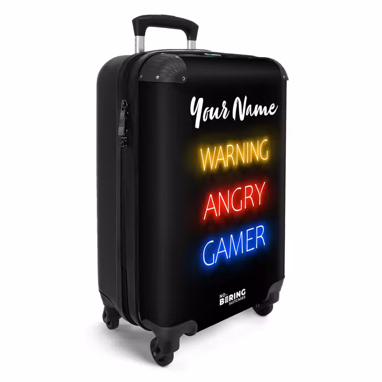 Suitcase with name - Warning Angry Gamer — 2