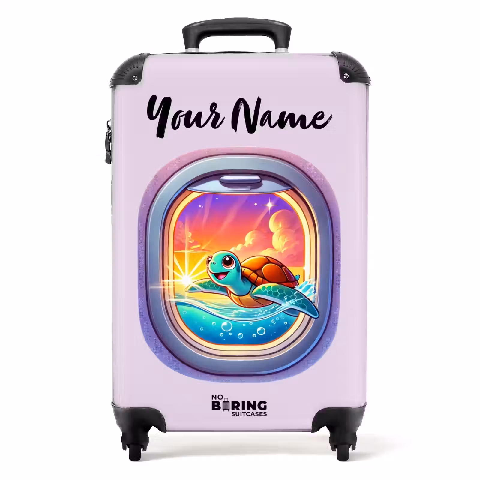 Suitcase with name - Sunset turtle — 1