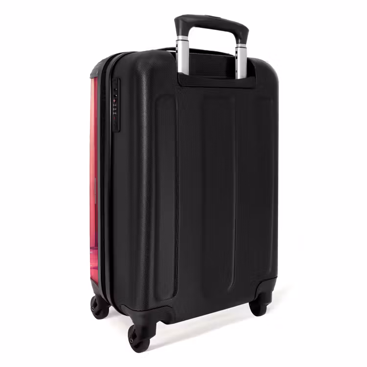 Suitcase - White cat peeks through pink door — 4