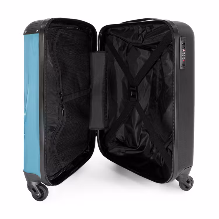 Suitcase - White unicorn comes through blue plastic — 5