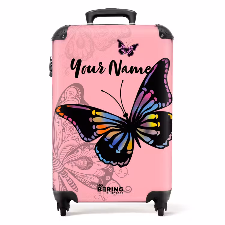 Suitcase with name - Bubblegum butterfly — 1