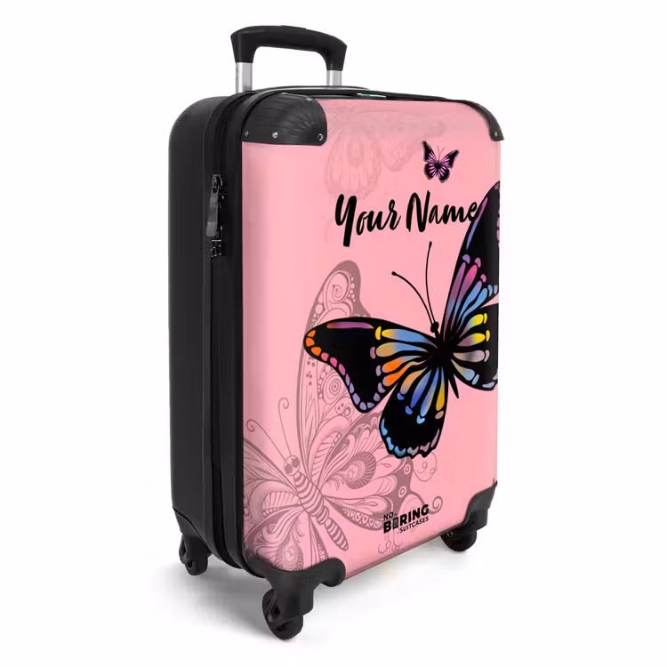 Suitcase with name - Bubblegum butterfly — 2