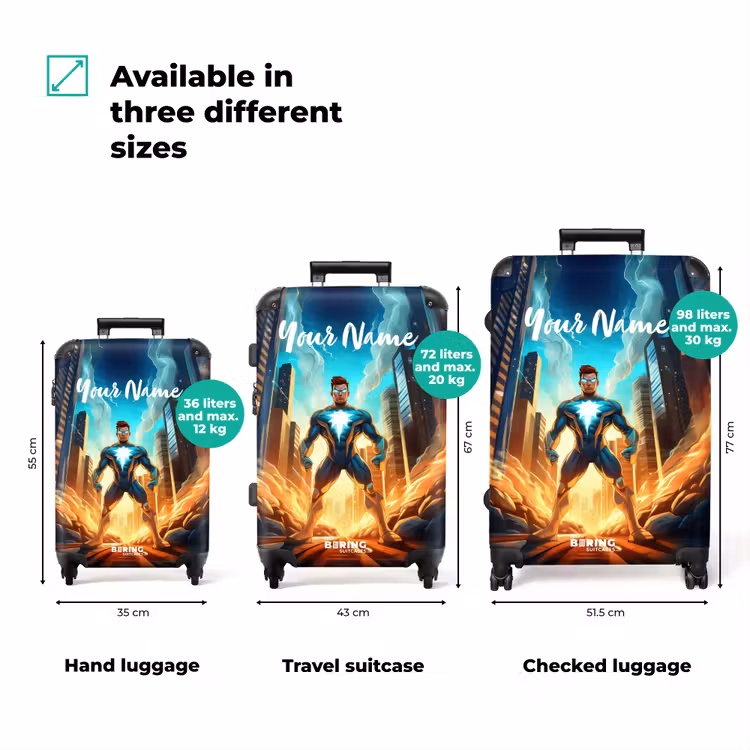 Suitcase with name - City superhero — 3