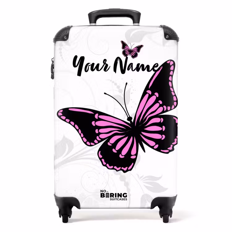 Suitcase with name - Magenta monarch — 1