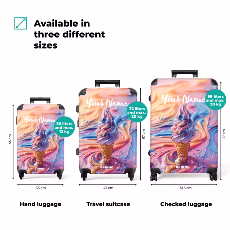 Suitcase with name - Pastel swirl — 3