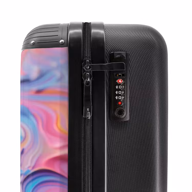 Suitcase with name - Pastel swirl — 6
