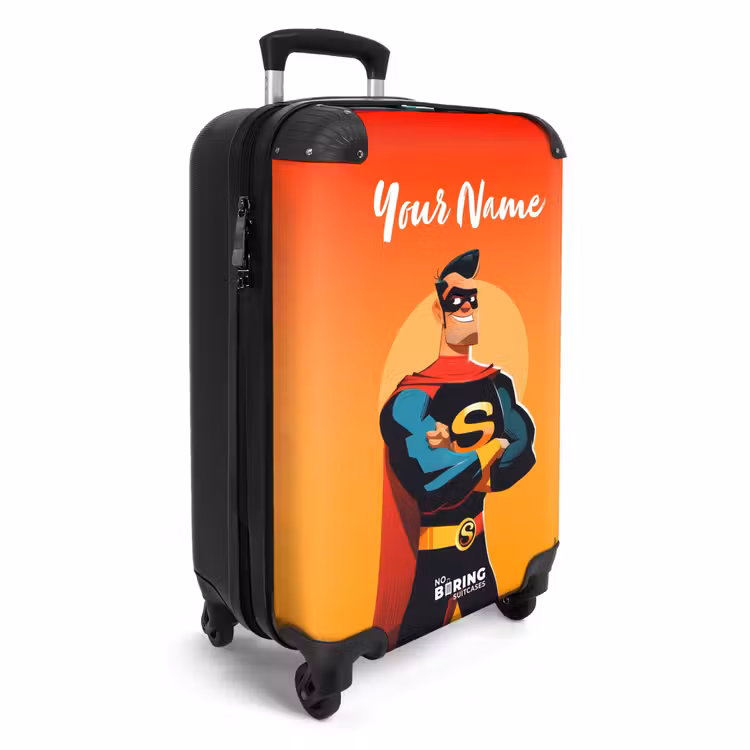 Suitcase with name - Sunny superhero — 2