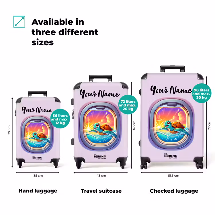 Suitcase with name - Sunset turtle — 3