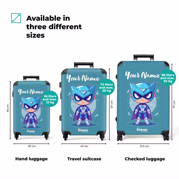 Suitcase with name - Turquoise tornado — 3