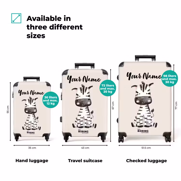 Suitcase with name - Zoë Zebra — 3