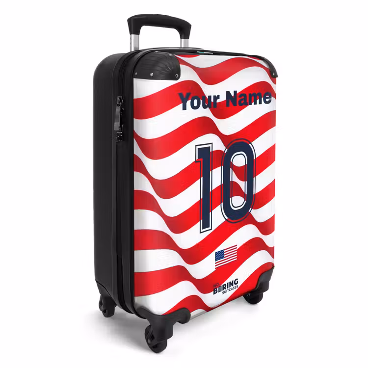 Suitcase with name - USA home jersey — 4