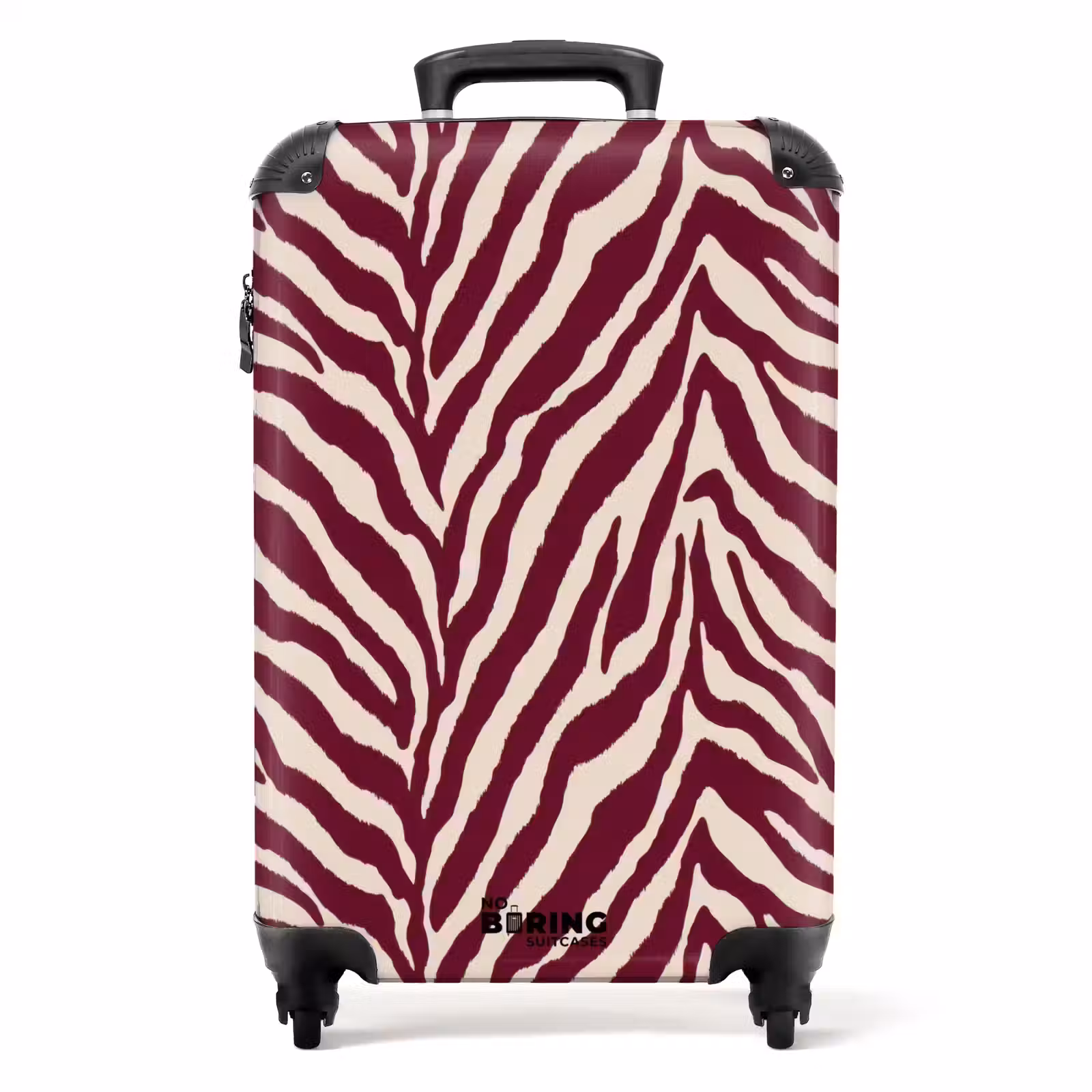 Suitcase - Zebra - Motif - Bordeaux - Red — 1