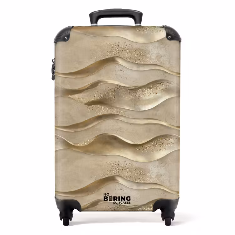 Suitcase - Waves - Pattern - Gold — 1