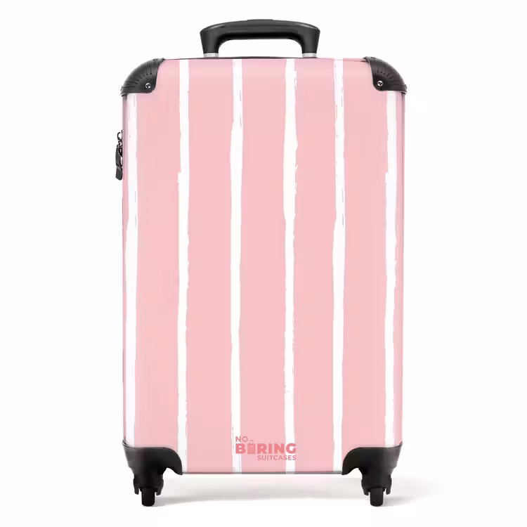 Suitcase - White brush strokes on pink background — 1