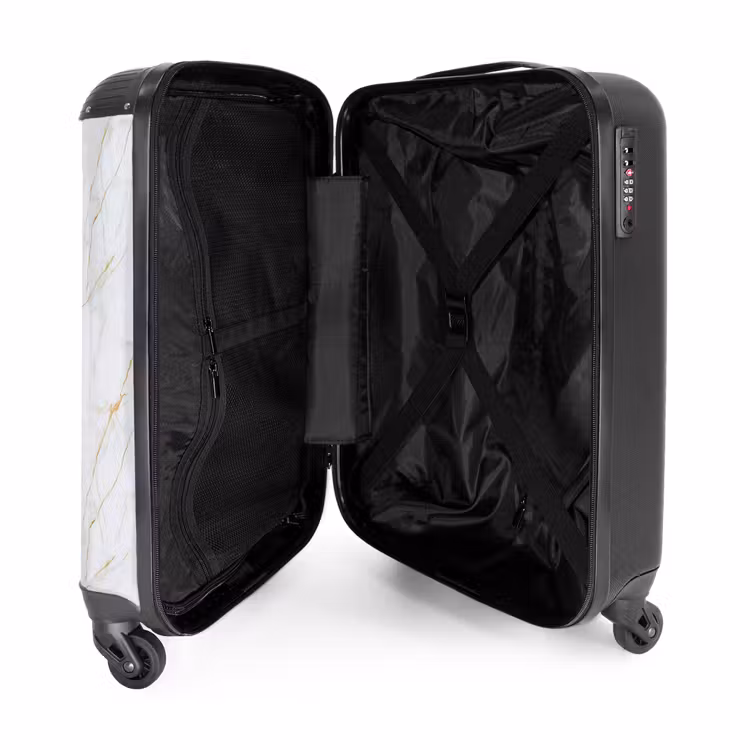 Suitcase - White - Marble - Gold - Luxurious — 3