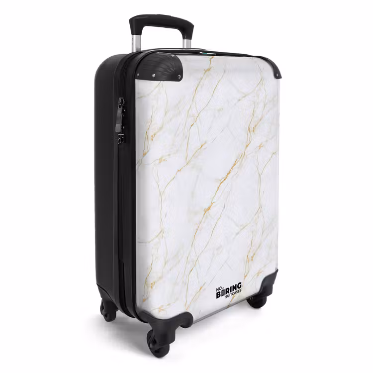 Suitcase - White - Marble - Gold - Luxurious — 4