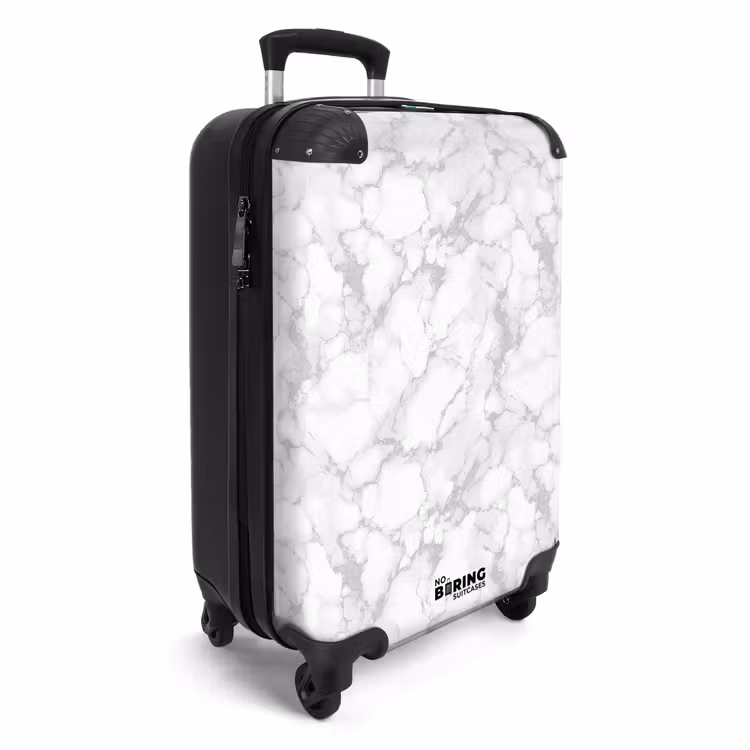 Suitcase - White - Marble - Gray — 4
