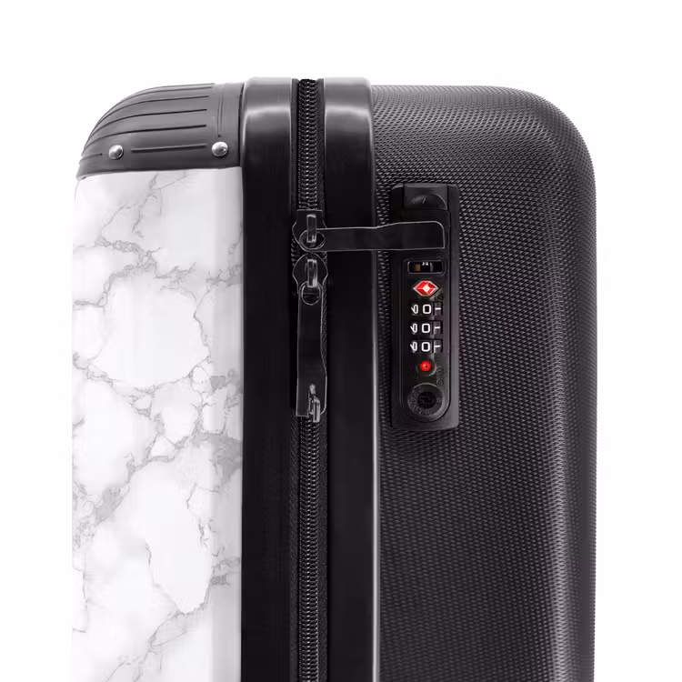 Suitcase - White - Marble - Gray — 5