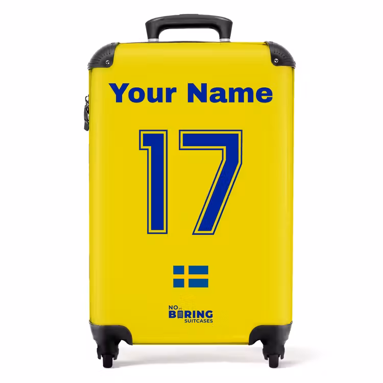 Suitcase with name - Sweden home jersey — 1