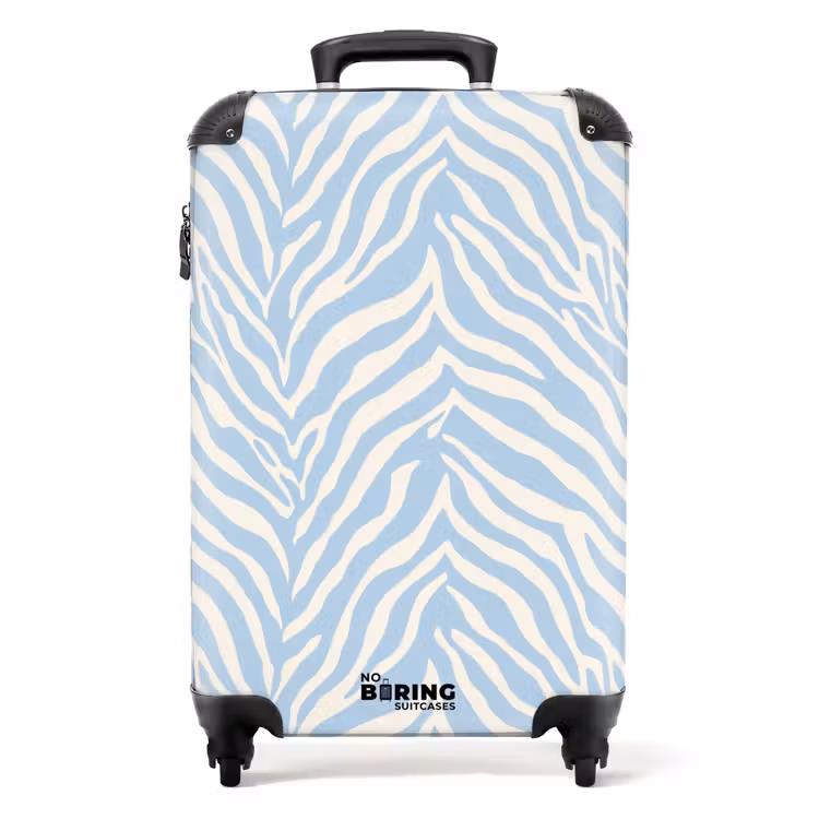 Suitcase - Zebra - Motif - Blue - White — 1