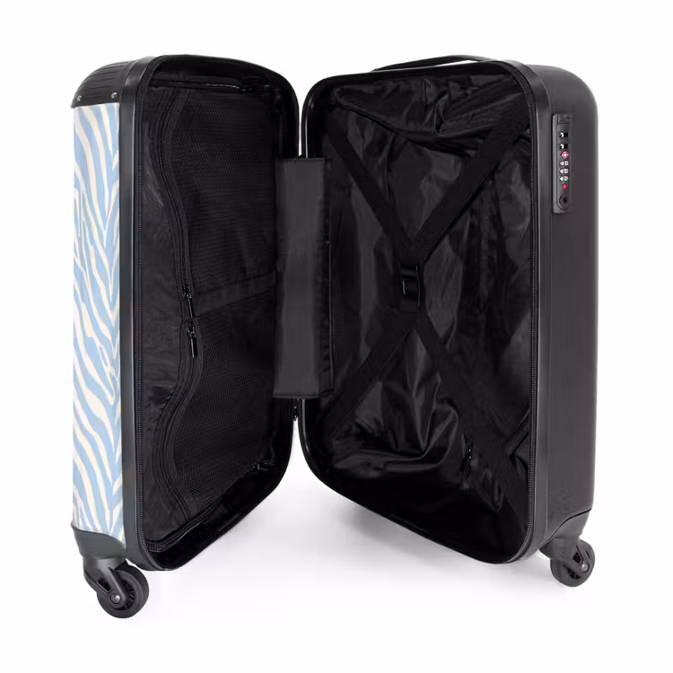 Suitcase - Zebra - Motif - Blue - White — 3