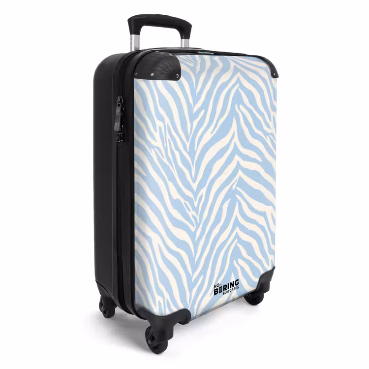 Suitcase - Zebra - Motif - Blue - White — 4