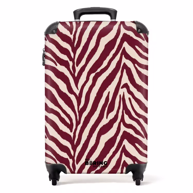 Suitcase - Zebra - Motif - Bordeaux - Red — 1
