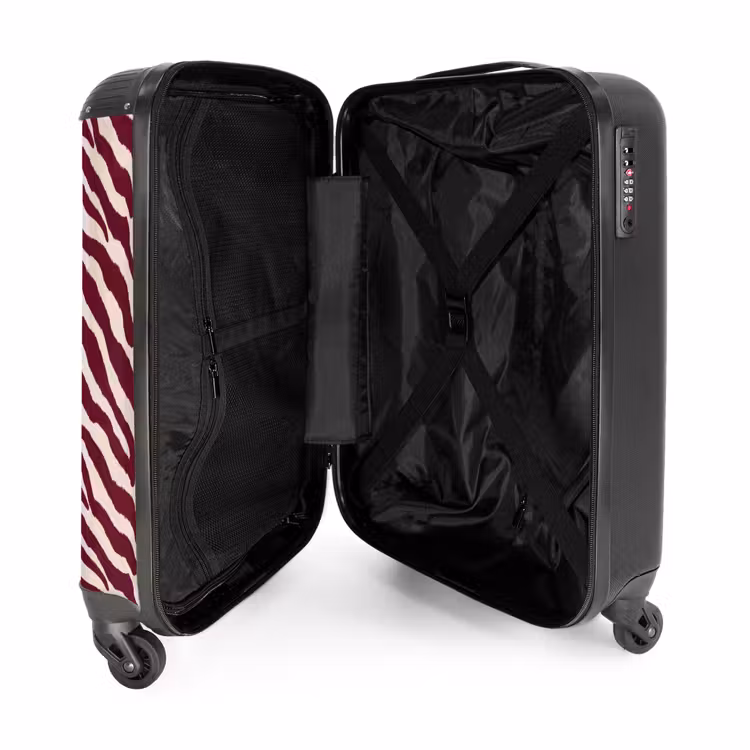 Suitcase - Zebra - Motif - Bordeaux - Red — 3