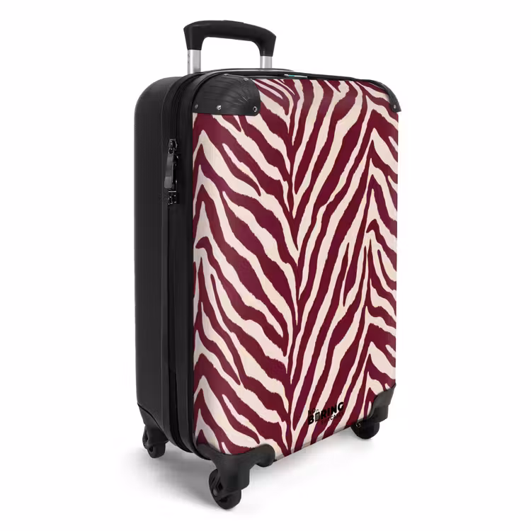 Suitcase - Zebra - Motif - Bordeaux - Red — 4