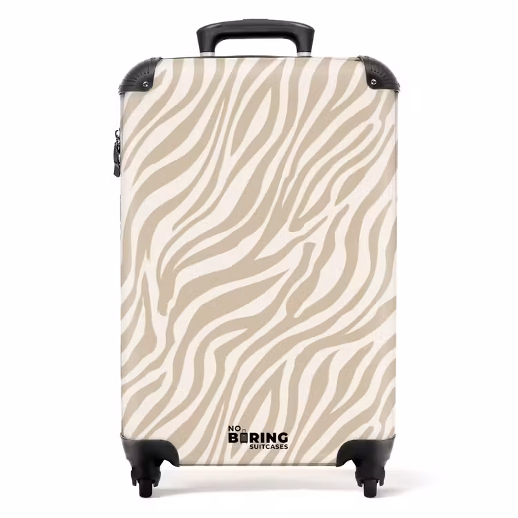 Suitcase - Zebra - Pattern - Beige — 1